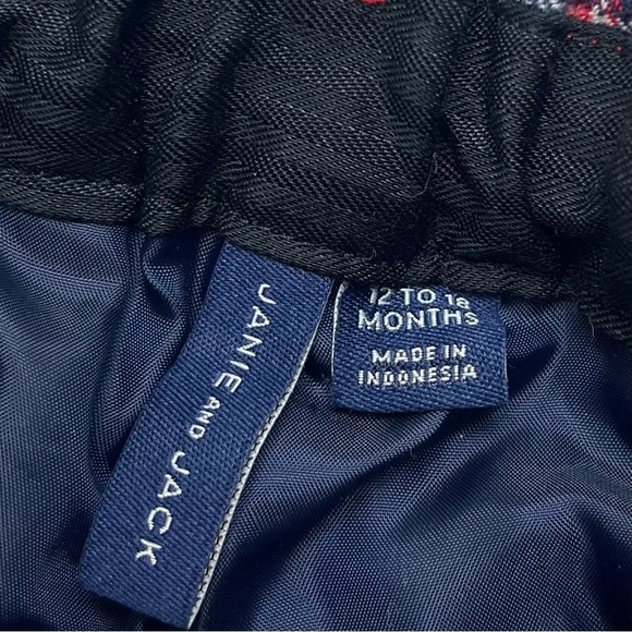 Janie and Jack Red Wool Plaid Kids Trousers - Picture 3 of 5